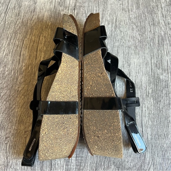 Mephisto Wedges Sandals Black Patent Leather Size 42 - Picture 4 of 9